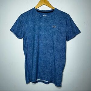 Hollister Must-Have Collection Men's Blue Cotton Crew Neck T-Shirt S Logo Accent